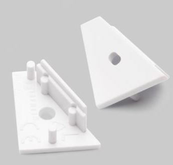 Kit 2 tappi di chiusura bianco con foro per profilo SI4335XIAA