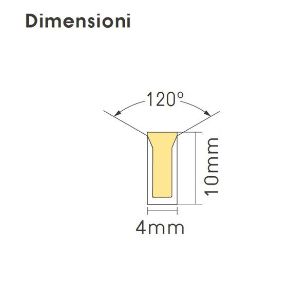 LED flex neon 0410 flat IP65 side view rosa 10W/m 24V