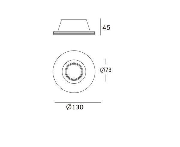 Portafaretto in gesso da incasso rotondo alto per gu10-mr16 ø130x45mm