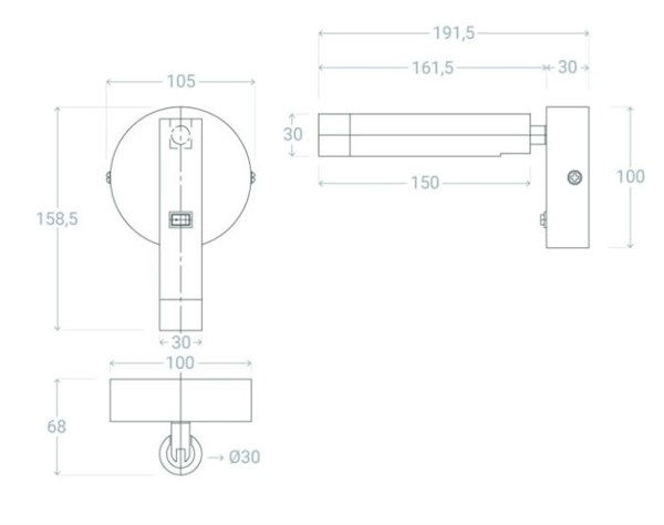Applique da lettura con interruttore IP20 bronzo 2,5W 220-240Vac
