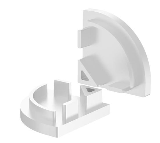 Kit 2 tappi di chiusura bianco con foro per profilo angolare 16x16 SI6476XIAA