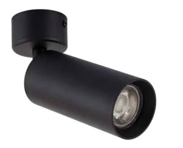 Portafaretto in alluminio nero a superficie IP44 per GU10