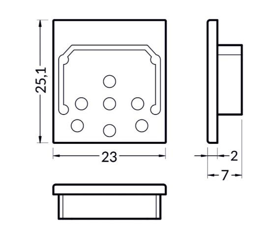 Kit 2 tappi di chiusura bianco senza foro per profilo SI4681XIAA