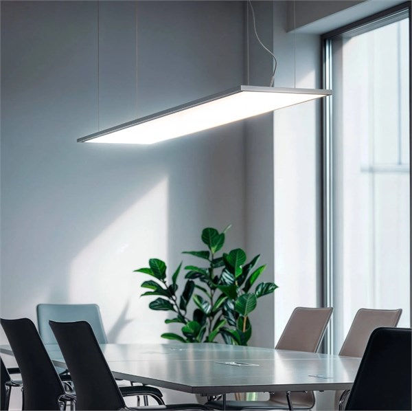 Pannello LED 30x120 bianco 40W + kit di sospensione luce naturale 4000K