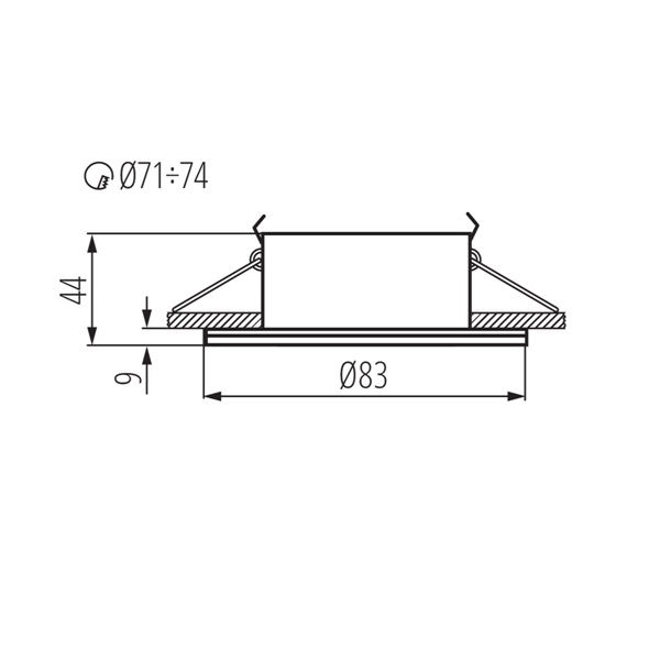 Portafaretto IP44 fisso da incasso rotondo nero ø83x44mm