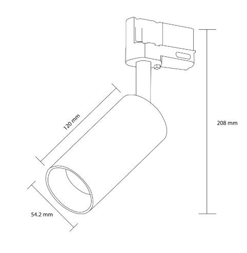 Faretto binario trifase silver 12W luce calda 3000K 220-240Vac 36° 937 lm IP20
