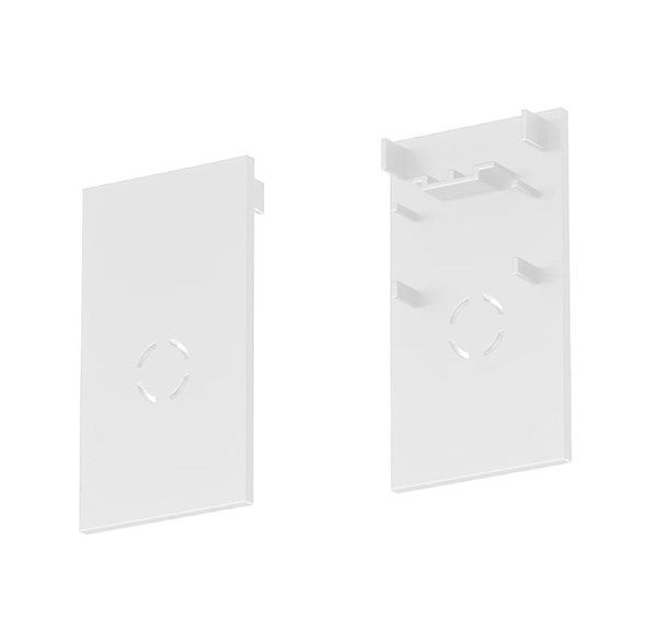 Kit 2 tappi di chiusura bianco per binario a superficie 48V cod. SI6626XIAA