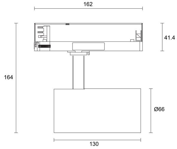 Faretto binario trifase bianco LED COB Bridgelux 20W luce naturale 4000K