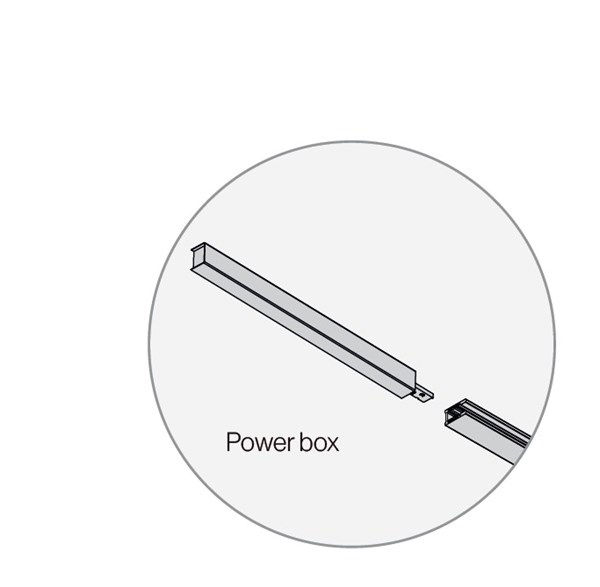 Miniatura: Driver integrato 100W nero per binario a superficie a 48V