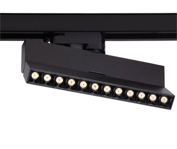 Downlight lineare binario trifase nero 12W IP20 CCT selezionabile