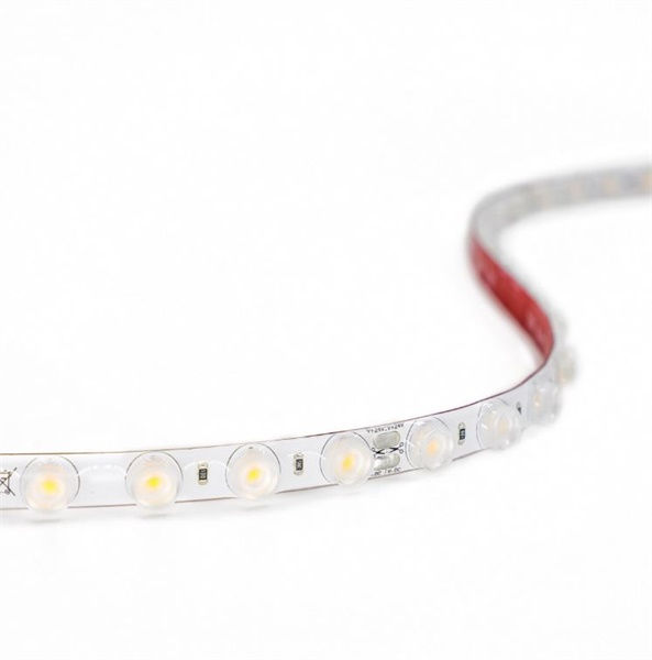 Strip LED flex con lenti 56led/m 2835 IP62 luce calda 3000K 14W/m 24V 1575 lm/m