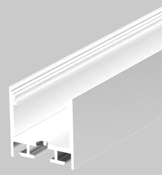 Profilo in alluminio bianco da appoggio alto con cover opaca 25x25x2000mm