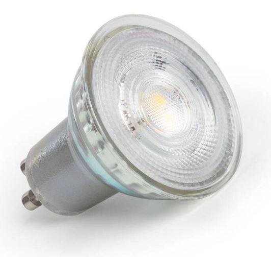 Lampada LED GU10 in vetro 7W dimmerabile TRIAC 220-240Vac luce naturale 4000K