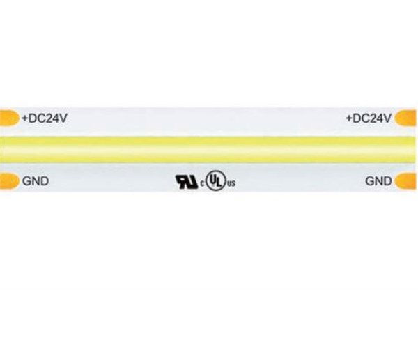 Strip LED flex COB solderless IP20 luce calda 3000K 10W/m 24V 1050 lm/m 160°