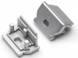 Kit 2 tappi di chiusura grigio con foro per profili SI3600XIAA e SI3603XIAA