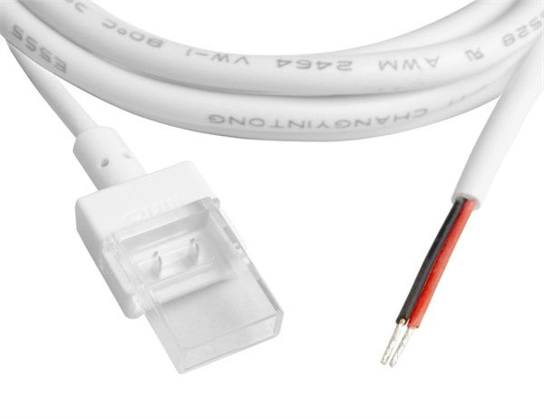 Connettore rapido bianco per strip LED IP67 e IP68 monocolore da 10mm con cavo