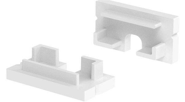 Kit 2 tappi di chiusura bianco con foro per profilo SI6467XIAA/SI7392XIAA