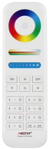 Telecomando RGB+CCT 7 zone zigbee 3.0 distanza 100 m alimentazione 2xaaa