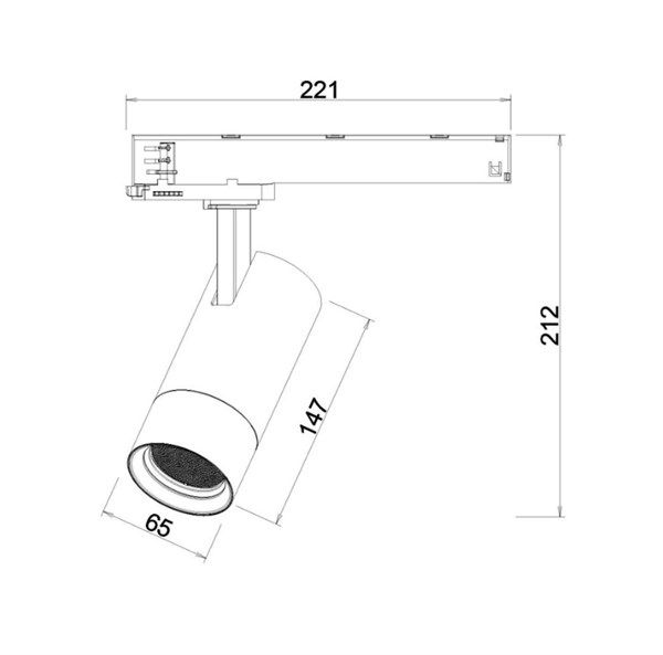 Faretto binario trifase bianco LED COB 10W-20W CCT selezionabile