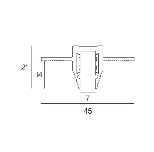 Curva da ø600mm 90° nero raggio 300mm per binario da incasso 48V