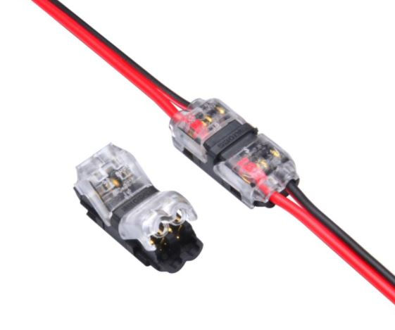 Connettore di giunzione trasparente 2 pin per unire 2 cavi awg22/ awg20