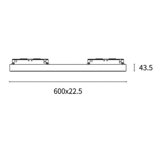 Barra lineare binario bianco 48V 60cm 12W dimmerabile luce naturale 4000K 120°