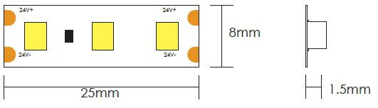 Strip LED flex 120led/m 2835 IP20 luce naturale 4000K 9,6W/m 12V 960 lm/m