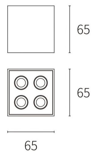 Applique cubo da soffitto bianco 8W IP20 luce calda 3000K 220-240Vac 36° 553 lm