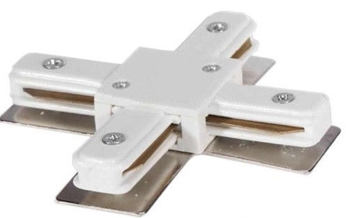 Innesto giunzione " x " binario monofase rinforzato bianco