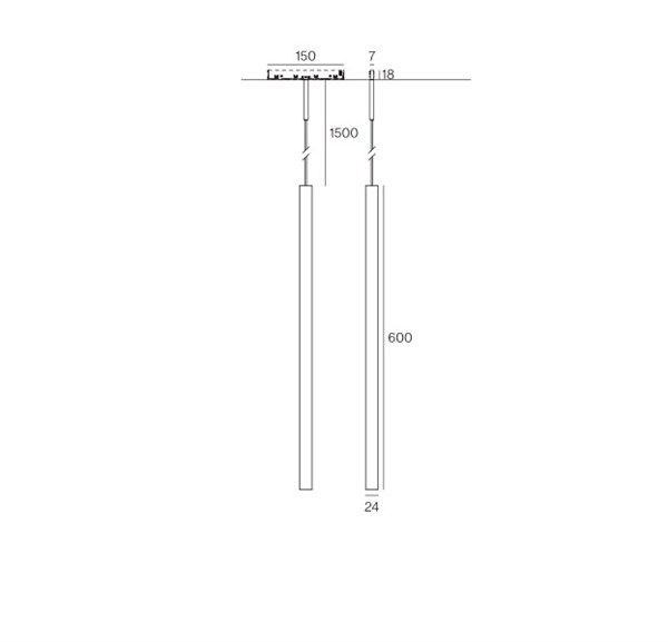 Faretto cilindro sospeso milo binario bianco 48V LED COB 6W luce calda 2700K