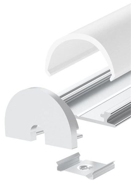 Miniatura: Profilo in alluminio flessibile anodizzato con cover bombata opaca 20x3,3x2000mm
