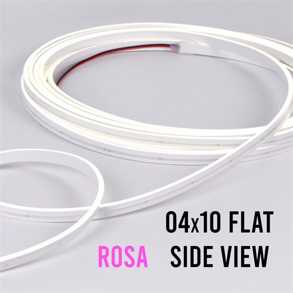 LED flex neon 0410 flat IP65 side view rosa 10W/m 24V