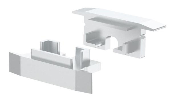 Kit 2 tappi di chiusura grigio con foro per profilo da incasso 26x9 SI6470XIAA