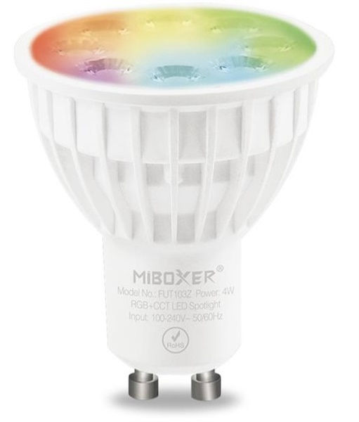 Lampada LED GU10 4W zigbee RGB+CCT 100-240Vac 280 lm CRI>80 25°