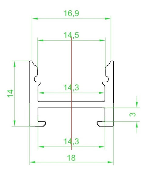 Profilo in alluminio da appoggio bianco con passaggio cavo con cover opaca 75%