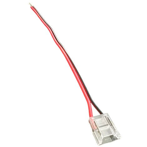 Connettore trasparente per strip LED COB /smd monocolore IP20 da 10mm con cavo
