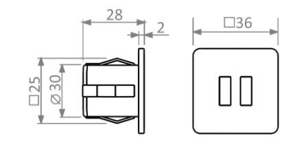 Miniatura: USB charger square black