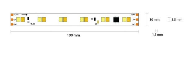 Digital strip LED ws2811 SMD 2835 50pixel (10 pixel/mt) IP20 CCT variabile