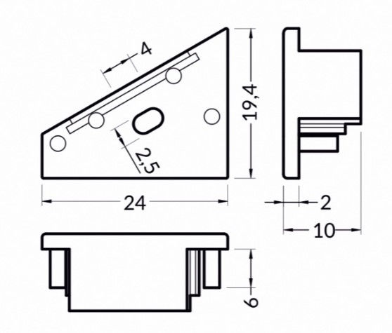 Miniatura: Kit 2 tappi di chiusura silver con foro per profilo SI7028XIAA