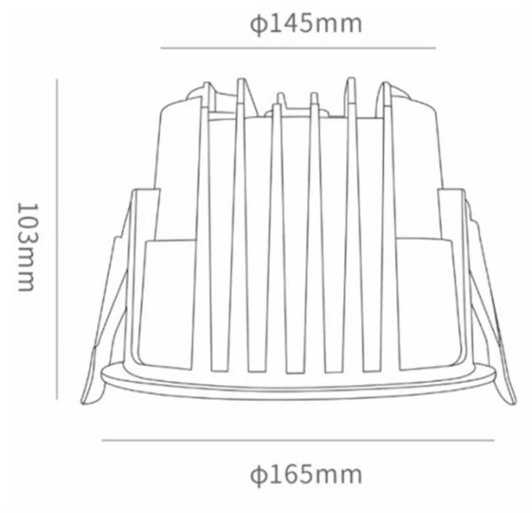 Faretto downlight incasso LED COB 25W IP44 luce calda 3000K 220-240Vac 2760 lm