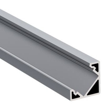 Profilo in alluminio angolare titanio con cover opaca 75% 18x18x2000mm