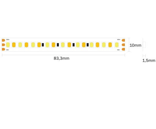 Strip LED flex 192led/m 2835 IP20 CCT variabile 2700K-6000K 28W/m 24V 4000 lm/m