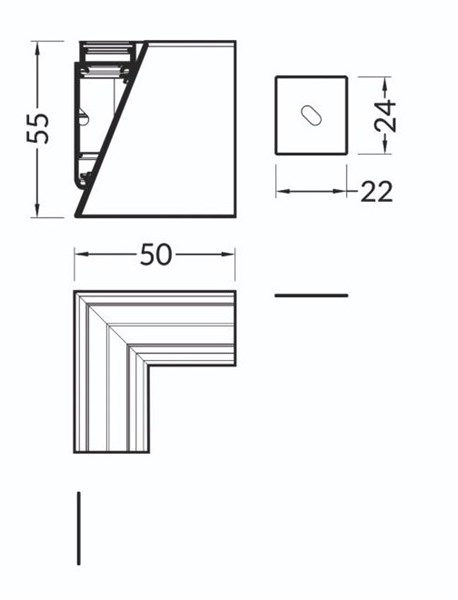 Connettore angolare 90° bianco per profilo SI3339XIAA