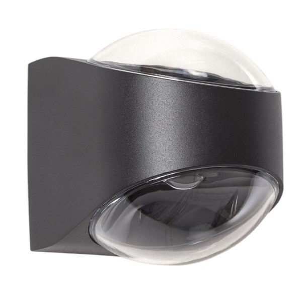 Applique up & down da parete in alluminio nero LED COB 12W luce calda 3000K