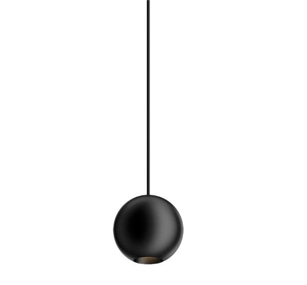 Lampada sfera a sospensione nero binario 48V 7W luce calda 3000K 36° 493 lm