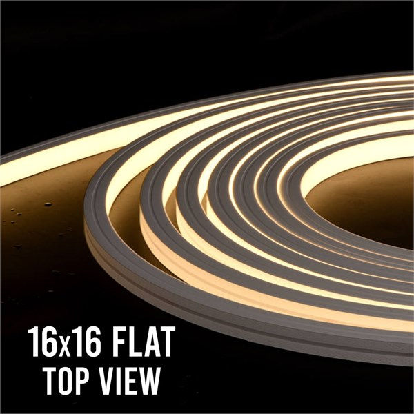 LED flex neon 1616 flat IP67 top view 3000K 15W/m 24V 1245 lm/m 120° CRI>80