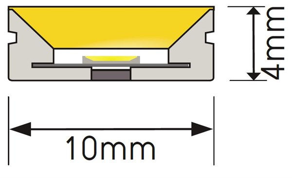LED flex neon 1004 flat IP65 top view 3000K 9W/m 24V 480 lm/m CRI>90 10x04mm 5 m