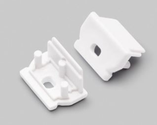 Kit 2 tappi di chiusura bianco con foro per profilo SI3604XIAA