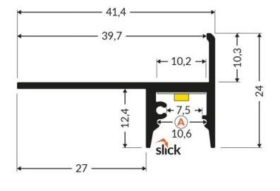Profilo in alluminio anodizzato per scale o da cartongesso con cover opaca