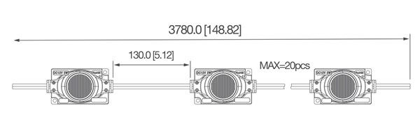 Miniatura: Modulo 1 LED SMD3030 IP66 2W 12Vdc 184 lm luce calda 2800K-3100K 10°x28° CRI>70
